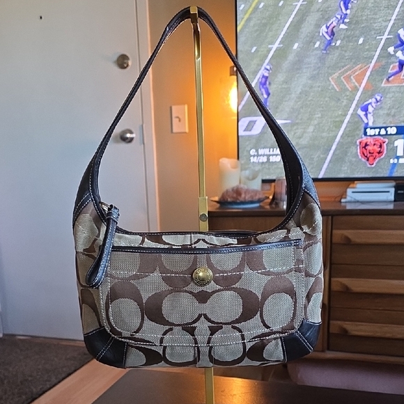 Coach Handbags - Coach 2007 Ergo Brown Signature Canvas With Leather Trim Shoulder Bag!